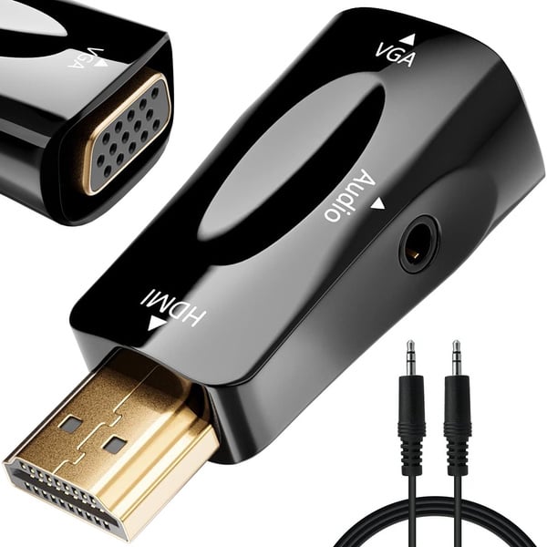 HDMI til VGA-adapter med lyd mini jack 1080p