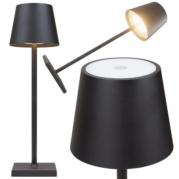 Portabel Bordslampa Touch Trådlös med 3 Ljussteg USB-C Uppladdningsbar Silver