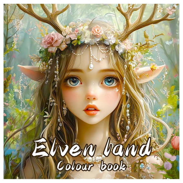 Malebok 24 sider 20x20 cm – Elven Land Magiske Alvemotiver