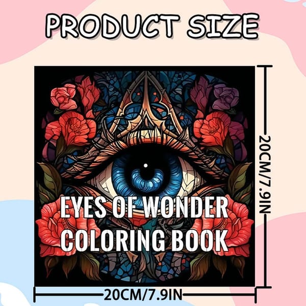 Malebok for voksne 24 sider 20x20 cm – Eyes of Wonder Mystiske Øyne