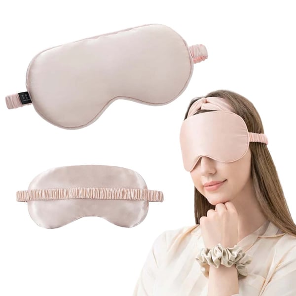 Stor Lyxig Sovmask i Äkta Mullbärssilke Rosa