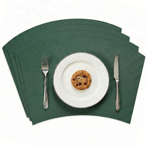 4-pack Bordstablett i Konstläder 43x30cm Båge Mörkgrön