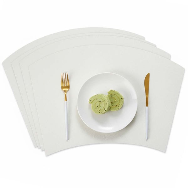 4-pack Bordstablett i Konstläder 43x30cm Båge Vit