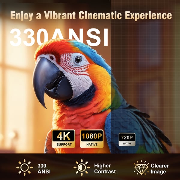 2026 HY310 Full HD 1080p Smart Projektor, Android 14, Autofokus, 4K-understøttelse & AirMouse