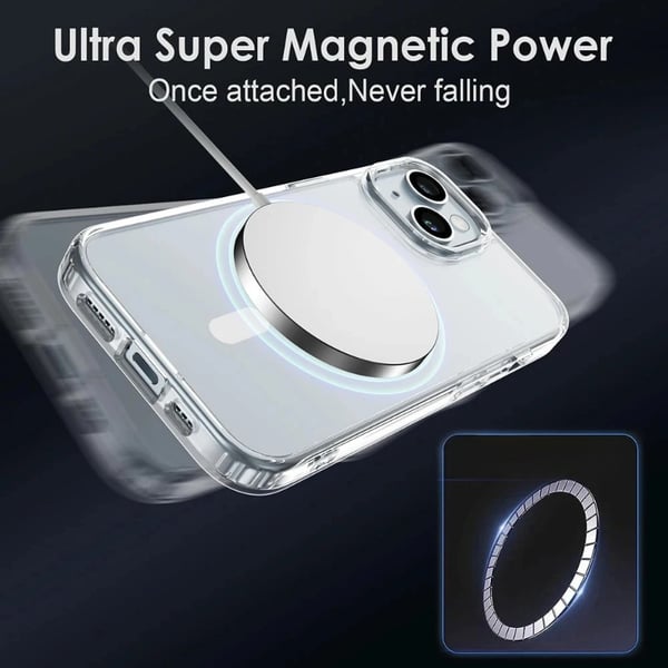 iPhone 15 Magnetisk Mobildeksel Magsafe Kompatibelt Gjennomsiktig