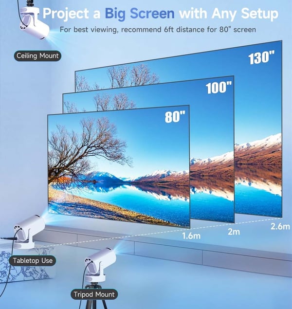 2026 HY300 Pro+ Android 14 Smart Projektor 4K, Inbyggd Högtalare