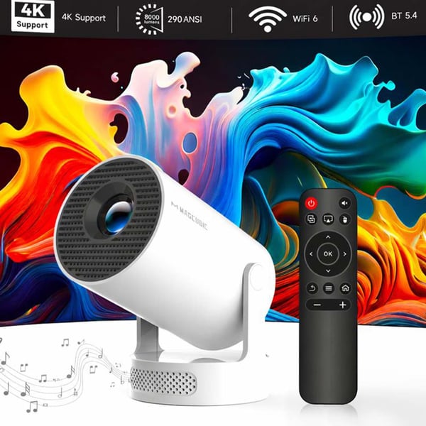 2026 HY300 Pro+ Android 14 Smart Projektor 4K, Inbyggd Högtalare