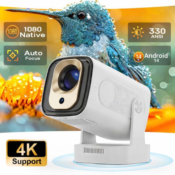 2026 HY310 Full HD 1080p Smart Projektor, Android 14, Autofokus, 4K-understøttelse & AirMouse