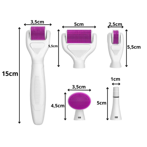 6-i-1 Derma Roller Kit for Microneedling Ansikt, Hals & Kropp