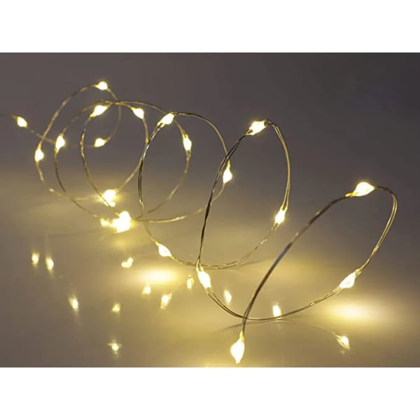 Batteridriven LED Ljusslinga Varm Vit 10m