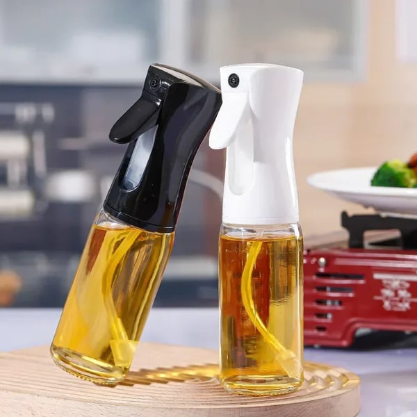 Olieflaske med Sprayfunktion i Glas 200ml Sort