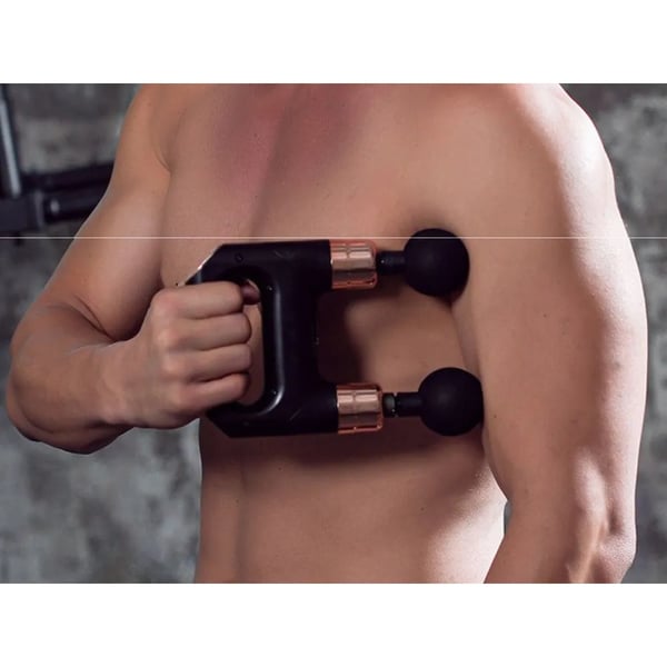 Dobbelt Massagepistol til Ryg og Krop med 8 Massagehoveder Genopladelig