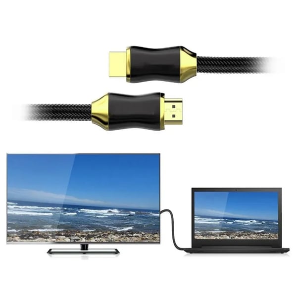 HDMI 2.1 Ultra High Speed Kabel 8K@60Hz, 4K@120Hz Gullbelagt 2m