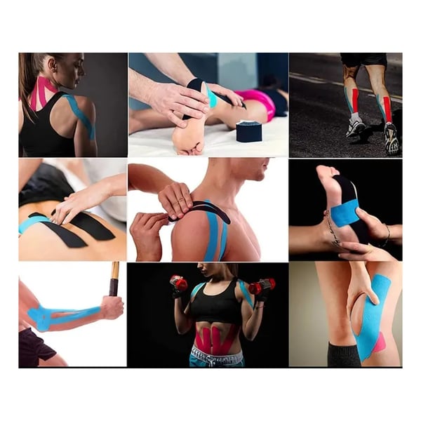 Kinesiotejp sort 5 cm x 5 m – elastisk sporttape til støtte, cirkulation og smertelindring ved træning og restitution.