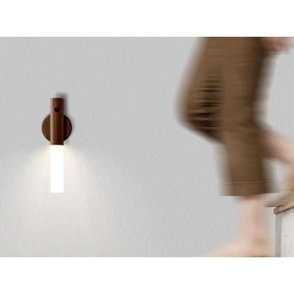 LED Vegglampe med Magnetisk Veggholder, Bevegelsessensor Varmt Lys Oppladbar USB-C