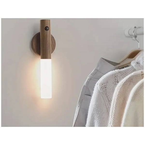 LED Vegglampe med Magnetisk Veggholder, Bevegelsessensor Varmt Lys Oppladbar USB-C