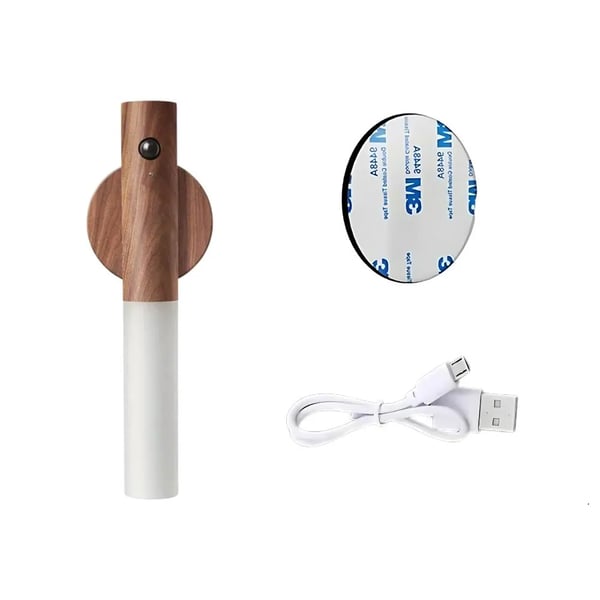 LED Vegglampe med Magnetisk Veggholder, Bevegelsessensor Varmt Lys Oppladbar USB-C