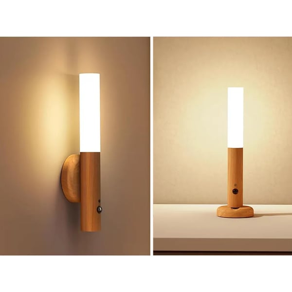 LED Vegglampe med Magnetisk Veggholder, Bevegelsessensor Varmt Lys Oppladbar USB-C