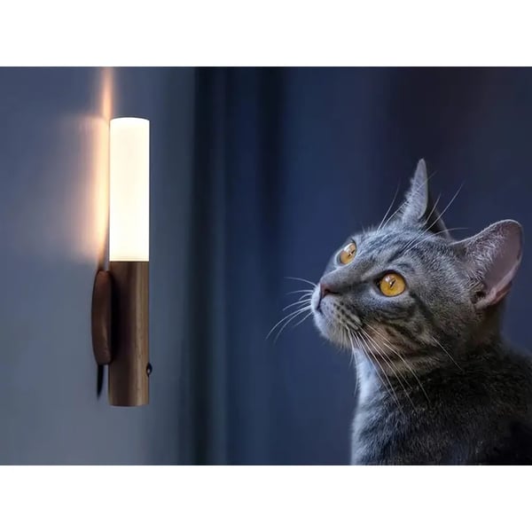 LED Vegglampe med Magnetisk Veggholder, Bevegelsessensor Varmt Lys Oppladbar USB-C