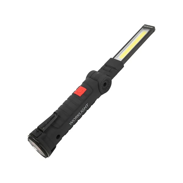 Magnetisk værksteds- og arbejdslygte 5-i-1 – genopladelig LED-lampe med USB, stærk magnet og foldbar krog