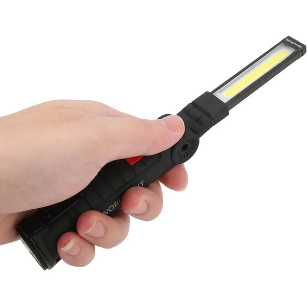 Magnetisk værksteds- og arbejdslygte 5-i-1 – genopladelig LED-lampe med USB, stærk magnet og foldbar krog