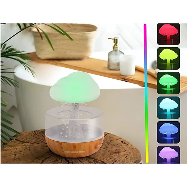 Sky Aromaterapi Luftfukter med RGB LED-lampe og Beroligende Regn