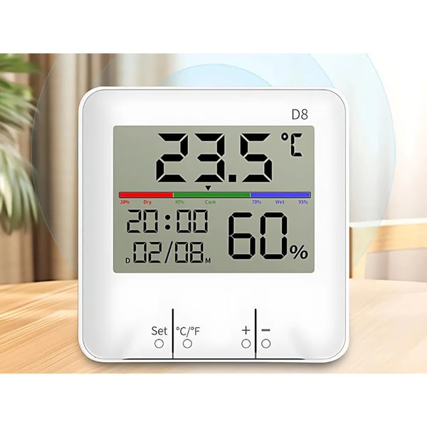 Multifunksjonell Værstasjon med Termometer, Hygrometer og Klokke