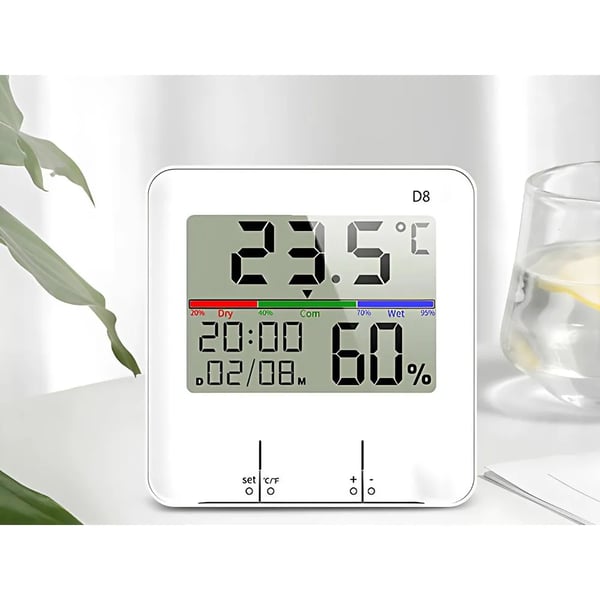 Multifunksjonell Værstasjon med Termometer, Hygrometer og Klokke