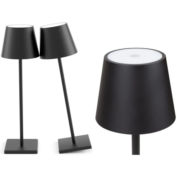 Portabel Bordlampe Touch Trådløs med 3 Lysnivåer USB-C Oppladbar Sølv