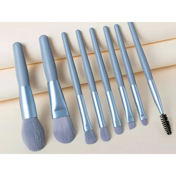 Professionelt Sæt med 8 Øjenmakeupbørster & Øjenbrynsværktøjer med Etui