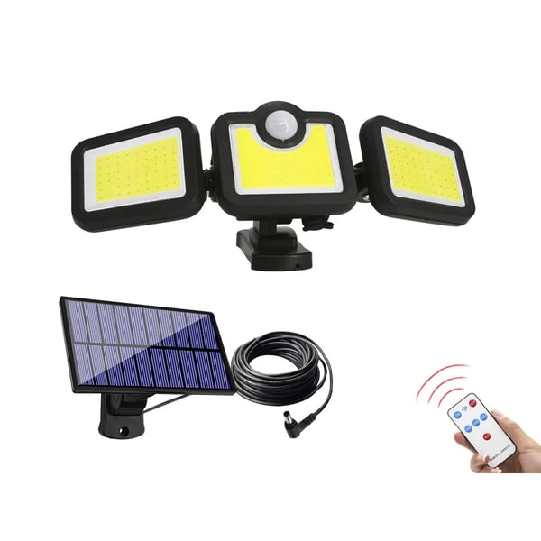 Solcellsdriven Spotlight med Rörelse- och Skymningssensor, Extra Solpanel