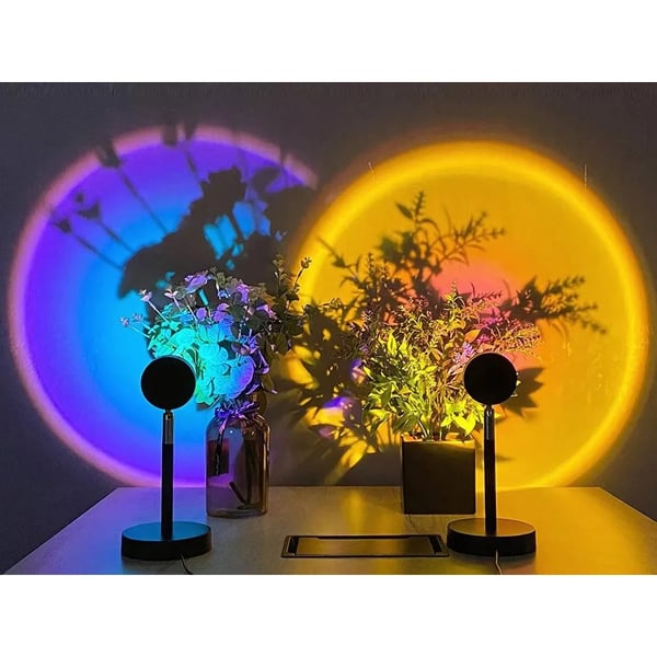 Solnedgangslampe Sunset Lampe Stemningsbelysning RGB Fjernbetjening