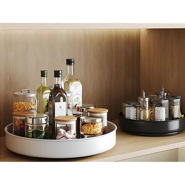 Svingbar Brett 25cm - Organisator for Kjøkken & Bad Lazy Susan Hvit