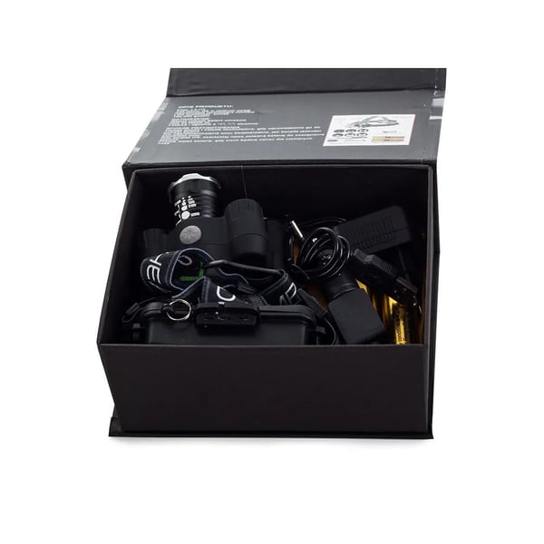 T63 LED Hodelykt med Zoom Oppladbar 400 m