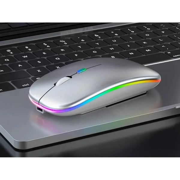 Langaton Hiiri Bluetooth & 2.4 GHz Optinen RGB Latausvalkoinen Slim