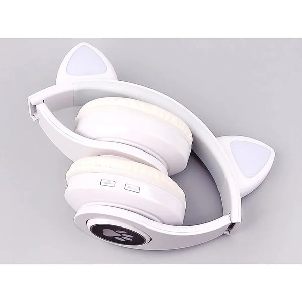 Trådlösa Bluetooth Hörlurar med Kattöron och LED-belysning – FM Radio & MP3