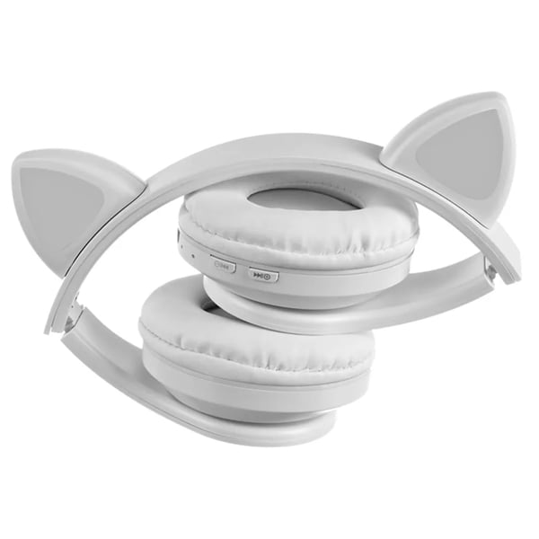 Trådlösa Bluetooth Hörlurar med Kattöron och LED-belysning – FM Radio & MP3