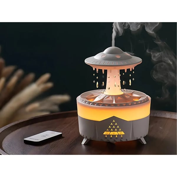 UFO Luftfukter & Duftspreder med Regn, LED-lampe og Fjernkontroll