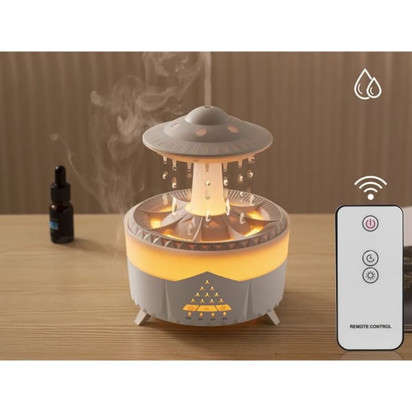 UFO Luftfukter & Duftspreder med Regn, LED-lampe og Fjernkontroll