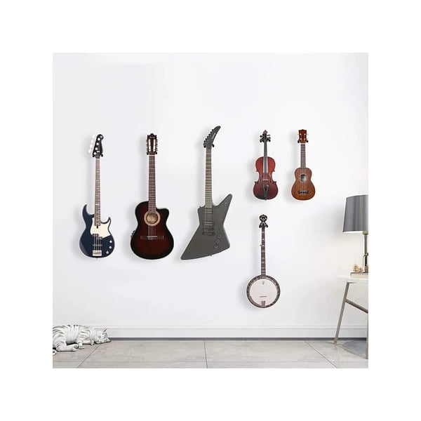 Vegghengt gitarholder – justerbart veggfeste med myke armer for gitar, bass og ukulele