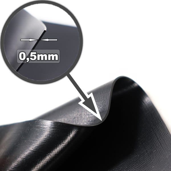 Damfolie PVC 18 m x 2 m 0,5 mm Sort Havedamfolie