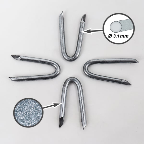 1 kg Stängselklammer U-formade klammer Viltstängsel Skogsstängsel Stängsel