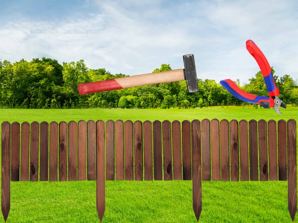 2 x Trästaket i rullformat, mörkbrunt, 20 x 200 cm, rabattkant för rabatter och gräsmattor I Flexibel rabattkant för gångar