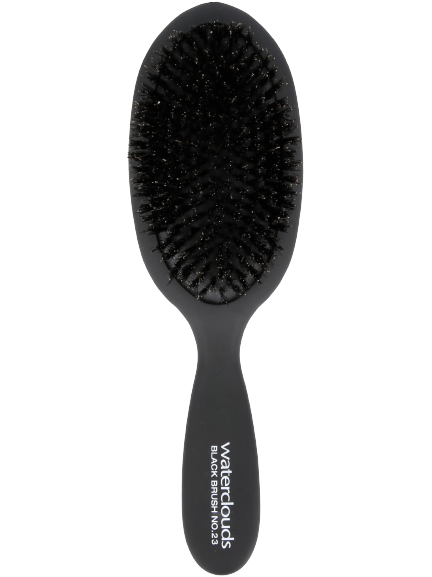 Waterclouds Black Brush NO.23 Natural Oval - Äkta Oval - Hårborste