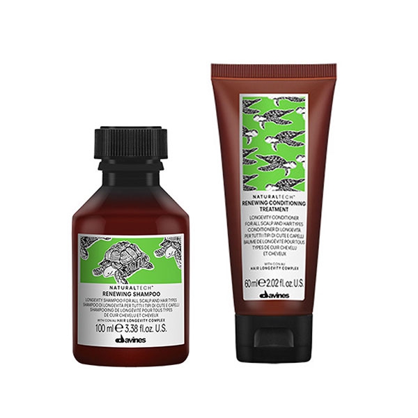 Davines Naturaltech Renewing Shampoo 100ml + Renewing Conditioning Treatment 60ml - Duo