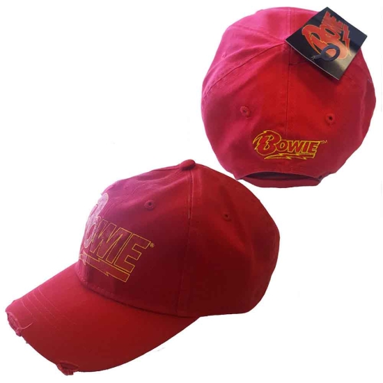 David Bowie - Flash Logo Punainen Lippalakki