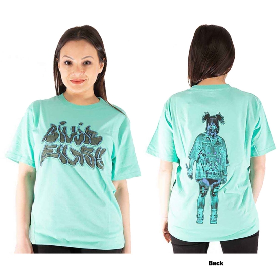 Billie Eilish - Neon Logo Billie Back Uni Blue