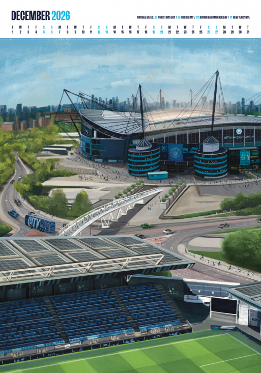 Manchester City Fc - 2026 A3 Deluxe Kalender