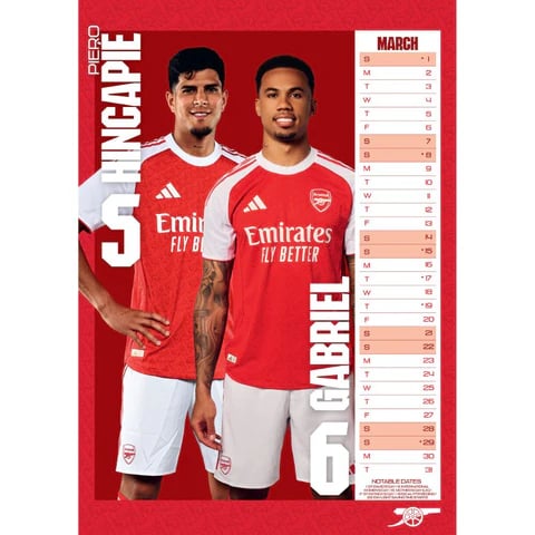 Arsenal Fc - 2026 A3 Kalender