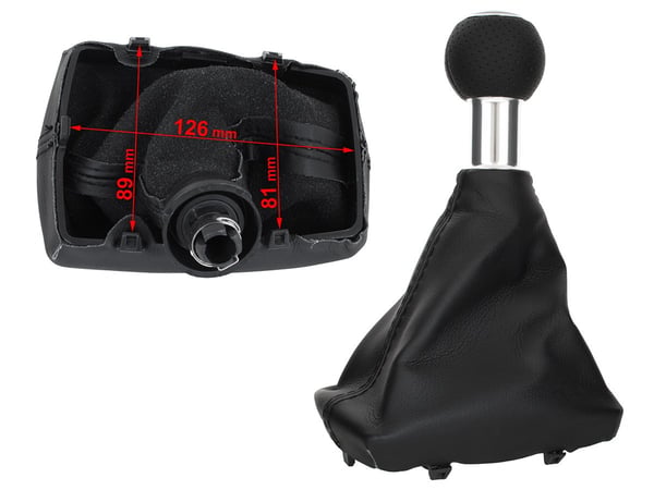 Audi A4 B6 00-04 gearknappose sort med sort gearskifte gummibælg, bakmand nedtil